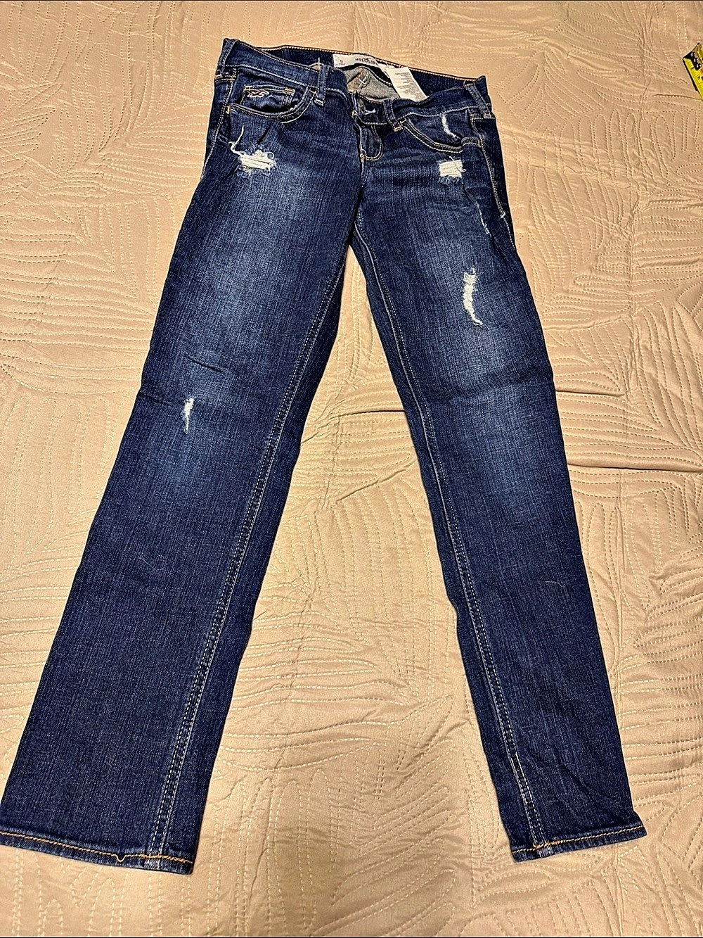 Hollister Women's Distressed Bootcut Jeans Size 0  W24 Blue